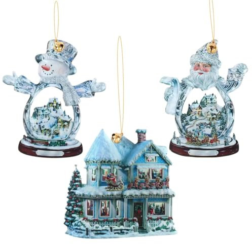 3 Pezzi Ciondolo pupazzo di neve di Natale, Ornamento Pendenti con Spago per Albero di Natale e Festa la Casa Decorazioni per Albero di Natale Fai da Te