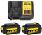 2Pack 8.0Ah 18V Replacement for Dewalt 18V battery Compatible with Dewalt Battery and Charger + DCB112 Charger DCB180 DCB181 DCB-182 DCB-183 DCB-184B-XJ DCB185 DCB200