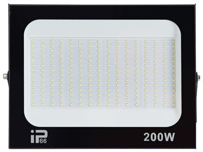 Focos para exteriores, Foco De Luz De Inundación LED 100W 200W IP66 Impermeable LED Negro Shell Jardín Calle Puerta Reflectores De Pared(5500-7000K_200W)