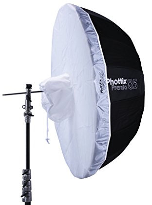 Phottix PH85375 - Diffusore per ombrello riflettente da 85 cm, interno argento e esterno nero