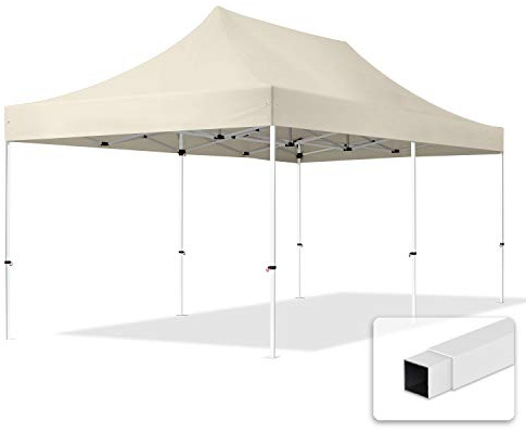 TOOLPORT 3x6m Pavillon Faltpavillon ohne Seitenteile Stahl Faltzelt Garten Partyzelt Creme