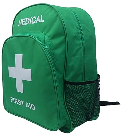 PAXLAMB Red First Aid Bag Empty First Aid Backpack Empty Medical Storage Bag for First Aid Kits Pack Emergency Hiking Backpacking Camping Cycling Travel Car (15.7 * 11.8 * 5.9) (Green)