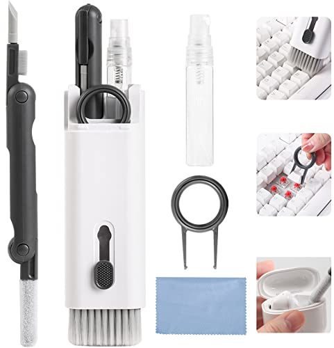 7-i-1 elektronisk rengöringssats för bildskärm, tangentbord, Airpods, MacBook, iPad, iPhone, iPod, skärmdammborste med svepning, svep, Airpod rengöringspenna