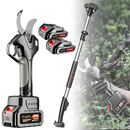 Extendable Tree Pruning Pruner 21V Cordless Electric Pruning Shears,45mm/1.8inch Cut Electric Pruner Battery Powered,with Extension Pole