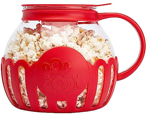 Popcorn Maker Popcorn Machine, The Pop Pot Microwave Borosilicate Glass Bowl & BPA, Popcorn Jar, Healthy Fat-, Movie-Style Popcorn, Low Calorie, Dishwasher Safe, 2.25 Quart, Easy Clean
