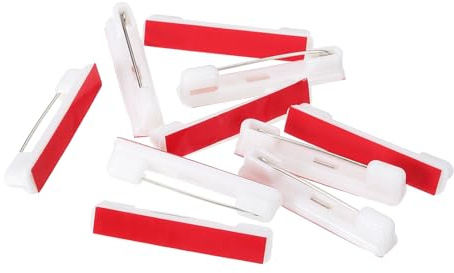 PATIKIL 10Pcs Épingles De Sécurité, 36mm Épingles De Sécurité Autocollantes Épingles De Barrette Épingles De Badge Épingles D'Étiquette Bandes Adhésives À Dos Plat Artisanat DIY, Blanc