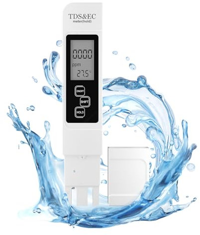 NEUTYPECHIC TDS Messgerät für Trinkwasser, 3 in 1 TDS EC Messgerät Temperaturtest, Ppm Messgerät Wasser Hohe Präzision, LCD Digital Leitwertmessgerät Aquarium Anwendbar auf Trinkwasser, Schwimmbäder