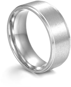 MAGIIE Titanring för män, vigselringar för män, förlovningsringar för män, vänskapsring löfte ring vigselring, Rostfritt stål, Ingen ädelsten