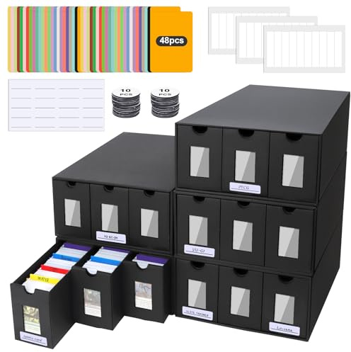 BILIPLE 15 000+ Boîte de Rangement pour Cartes à Collectionner, Boîte à Cartes pour Cartes MTG Commander, MTG Deck Box avec 48 Séparateurs, Boîte à Cartes pour Cartes TCG, PTCG, MTG, Sports