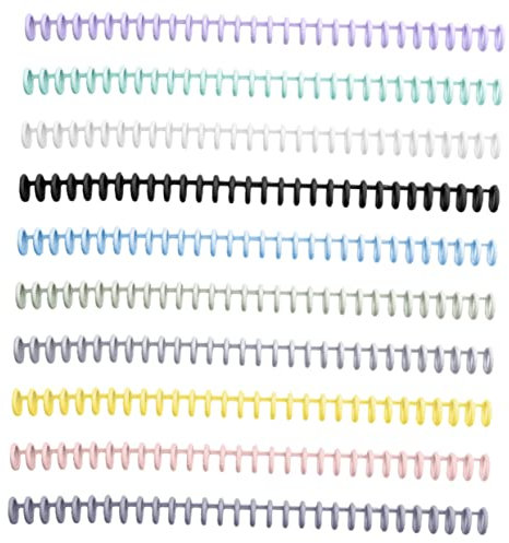 DOITOOL 10 Stück Binde ring spiralblock Notizbuch mit losen Blättern Aktenordner Kreise kunststoffringe schulzeug haushaltsbuch ringbuch Bindungsringe farbige lose Blattringe Plastik