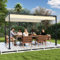 UISEBRT Gazebo in pergola, 3 x 4 m, con robusto telaio in acciaio e tetto apribile di alta qualità in poliestere rivestito in PA, tetto autoportante, ideale per esterni (beige)