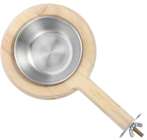 ARTSEWPLY Mangiatoia Pappagalli in Acciaio con Ciotola Integrata e Supporto Staccabile Contenitore Cibo per Uccelli e Adatta Gabbie per Conuri Cocorite e Pappagalli Facile da Pulire e