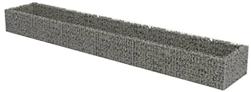 vidaXL Gabbione con Letto Rialzato in Acciaio Zincato 540x90x50 cm Recinzione