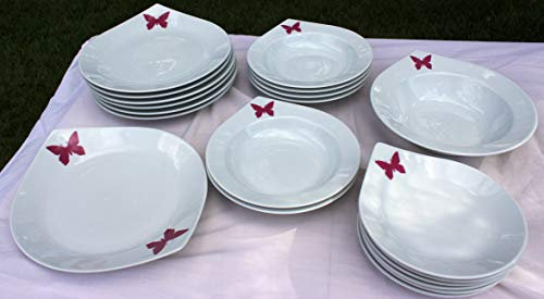 DON HIERRO - Vajilla completa de 20 piezas de porcelana, Anna, 6 servicios