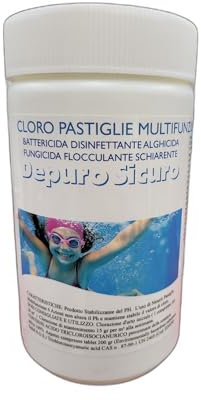 Depuro Sicuro kg 1 cloro Multifunzione 6 Azioni per Piscina Pastiglie da 200 gr