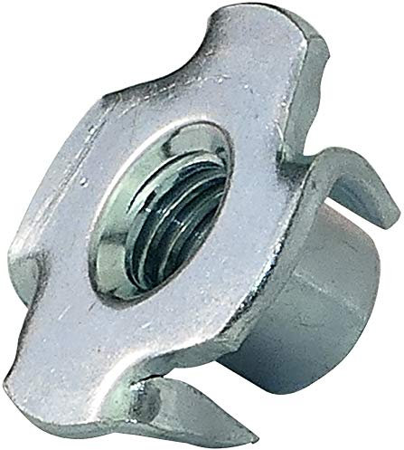 AERZETIX - Juego de 50 - Tuercas de púas - para clavar con 4 espinas - Tuercas de martillo - Pieza de metal/pasador/ensamblaje - Acero galvanizado- Rosca M6x9 Métrica Hembra - C45749