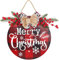 ghirlanda natalizia Natale scozzese rosso Porta Cartello da appendere 30 cm Di legno Segno del muro per Porta d'ingresso portico Finestra
