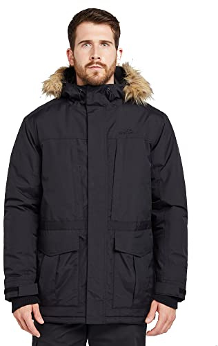 Peter Storm Men's Peter Parka III Jacket with Faux Fur Trimmed Hood & 7 Utility Pockets, Waterproof, Breathable & Insulated Winter Coat (UK, Alpha, M, Regular, Regular, Black)