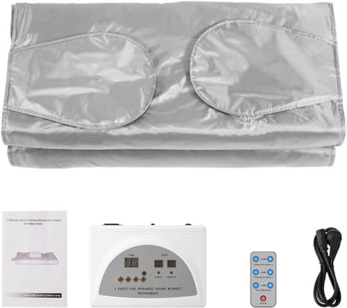 MAHWER Manta de Sauna infrarroja, Moldeador Corporal for pérdida de Peso y Fitness, Terapia Profesional for sudoración, Cama de Sauna for Sauna en casa, calefacción Corporal, Color Plateado