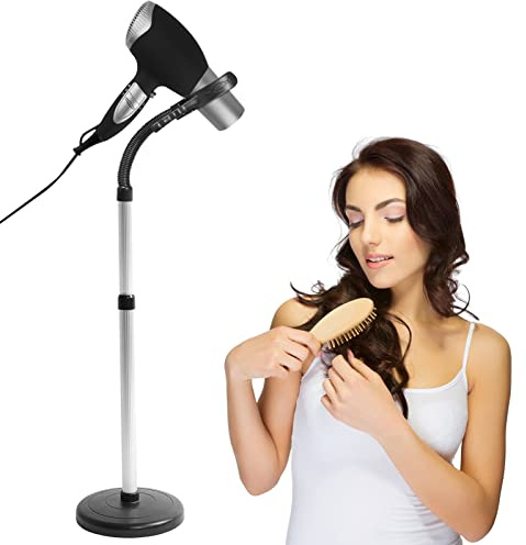 Cocoarm Soporte para secador de pelo, manos ajustables ABS + acero inoxidable, negro, apto para mascotas