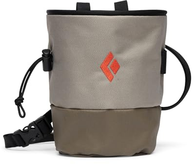 BLACK DIAMOND Mojo Zip Chalk Bag | Zippered Storage Pocket | Fleece-Lined Interior | Adjustable Belt for Rock Climbing & Bouldering | Moonstone