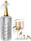 LoNesito® Raffreddatore di bottiglie Vino, Champagne, Cava, Vodka - Escursioni - Campeggio - cocktail - divertiti - condividi - regala - Portabottiglie - secchiello per il ghiaccio - Colore Argento