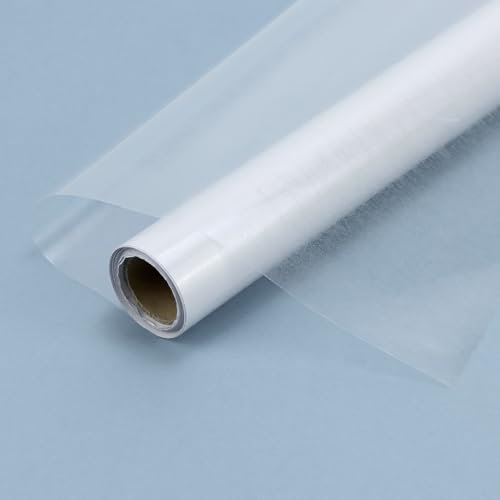QWORK® 40cm x 3m Clear Sticky Back Roll, Plastic Sticky Film Wall Protector - Self Adhesive, Waterproof, & Oil Resistant - for Kitchen Backsplash, Furniture and Countertop
