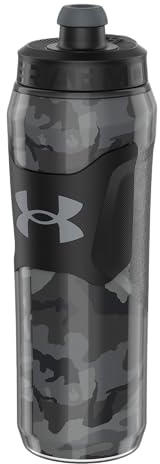 Under Armour 28oz Playmaker Squeeze Insulated 2 - Sports Water Jug, Leak Resistant for Baseball, Football & More, Black Steel Camo