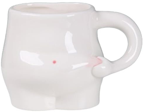 Keramisk fett magkopp - handgjord kaffemugg, roliga tekoppar | Rund keramikkopp, bekväm estetisk dryck, mikrovågsservis mugg