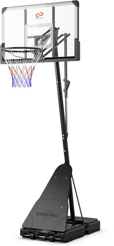 GOPLUS Basketballkorb Outdoor, Korbhöhe 150-305cm verstellbar, Basketball Korb mit PC-Rückwand, Basketballständer tragbar mit Rollen, Basketball Hoop für Kinder Jugendliche Erwachsene