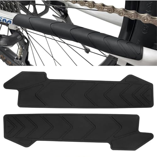 Wjelet 2 Pcs Bike Chainstay Protector - MTB Silicone Chain Guard with 3M Adhesive, Durable Frame Protection Against Scratches & Chain Slap, Fits Most Bicycles