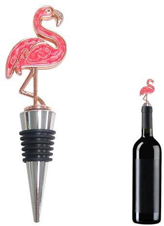 Decorative Flamingo Wine Stopper, Fun, Reusable and Airtight Champagne Stoppers, Stylish and Practical Wine Bottle Stoppers for Home, Bar, Kitchen, Parties, Unique and Playful Bottle Stopper