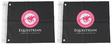 HUSHUI Bandera Deportiva Ecuestre Profesional, 2 Piezas que Guían Banderas Ecuestres Establecidas Ideales para el Entrenamiento de Caballos Al Aire Libre (Negro)