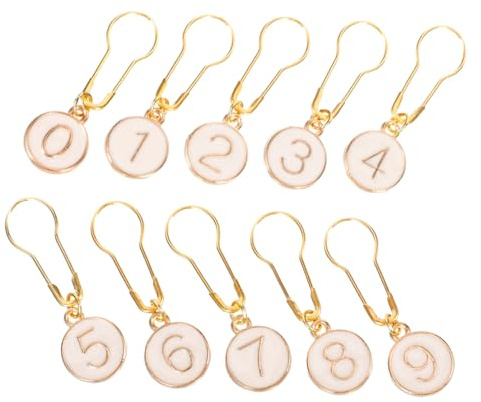 AKOOSY Ensemble De 10 Marqueurs De Tricot en Alliage De Zinc Rond Miniature pour Tricot Et Crochet Marqueurs De Points MéTalliques LéGers pour Suivi PréCis des RangéEs Et Projets De Couture