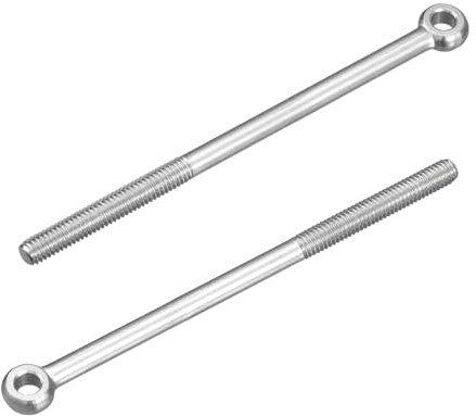 QUARKZMAN 4Pcs Pitons Levage M6 x 100mm, 304 Acier Inoxydable Boulon À Épaulement Oscillant Pour Machines Anneau Levage Pitons Pour Gate Valves, Building Steel, Silver