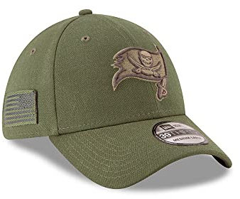 New Era Tampa Bay Buccaneers 39thirty Stretch Cap - On Field 2018 Salute to Service - Green - M - L