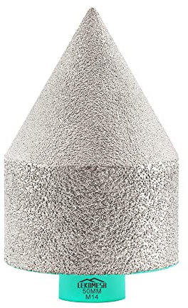 Diamant Fasenfräser 0-50mm LEKOMESH - Diamant Senksenker mit zum Formen vorhandener Löcher Feinsteinzeug Keramik Granit Marmor M14 Gewinde für Winkelschleifer