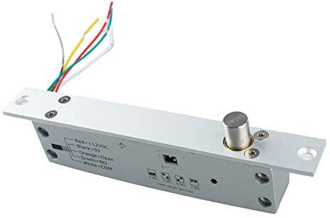 Focket DC12V Elektrisches Riegelschloss, 5 Linien Elektrisches Riegelschloss mit 4 Zeitverzögerungen, Elektrischer Riegelstecker Schmales Türschloss, Fail Safe Elektronisches (Ausschaltsperre)