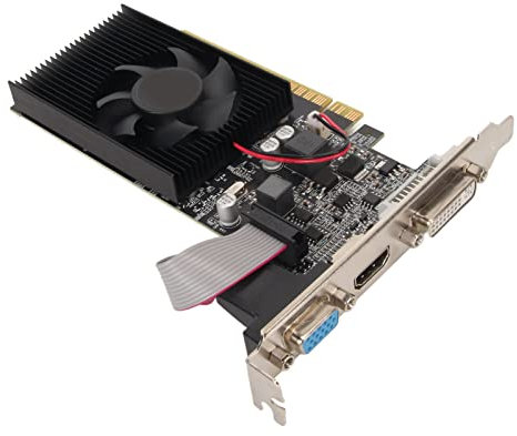 GT610 Scheda Grafica DDR3 da 1 GB, Scheda Video per PC da Gioco con Interfaccia Multimediale HD Porta VGA DVI PCI Express X16 Scheda Video per PC da Gioco a 2,0,64 Bit Scheda