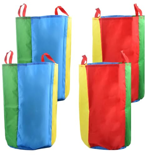 Daelesr 4 Piezas Bolsa de Carrera de Sacos, Bolsas de Salto de Carrera Resistentes Y Duraderas, Sacos de Patatas Bolsas de Carreras, Saco de Carrera Infantil para Cumpleaños Fiesta Familiar (M)