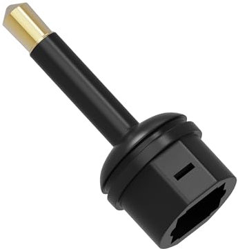 HDSupply Audio Adpater, Mini Toslink Stecker auf Toslink Buchse, 3,5mm optischer Toslink Adapter für Subwoofer, Soundbar, Fernseher, HiFi, Verstärker, Schwarz