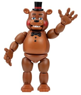 Five Nights at Freddy’s Toy Freddy - 5-Inch Articulated Figure with Jumpscare Feature and Glow-In-The-Dark Eyes