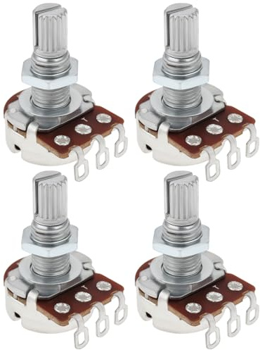 Create idea 4pcs B50K Guitar Linear Potentiometer Knobs 18mm Long Split Shaft Tone Volume Audio Control 3pin for Electric Guitar Bass