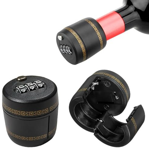 Paquete de 2 tapones de combinación de tapones de vino, tapa de bloqueo de botella de vino, cerradura de código de contraseña de botella de whisky, cerradura de botella