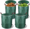 ISOISL 4X Gartenabfallsack, 272L Gartensack mit 4 Stabilen Griffe, Selbststehend Faltbar Laubsack Groß Robust, mit Deckel verschließbar, Gartensäcke für Gartenabfälle, Laubabfal, Grünschnitt