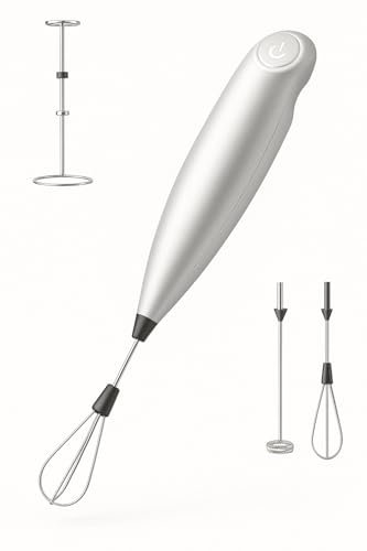 Générique Mousseur à lait électrique, fouet électrique, mousseur à lait pour cappuccino, à piles, puissant mixeur pour café, latte, chocolat chaud, cappuccino, matcha, œufs, sauces,