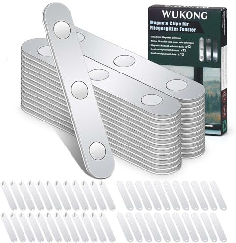Wukong Zanzariera Magnetica – Set di 24 potenti magneti per fissare le zanzariere alle finestre, autoadesivi e riutilizzabili, senza forature, accessori per interni ed esterni