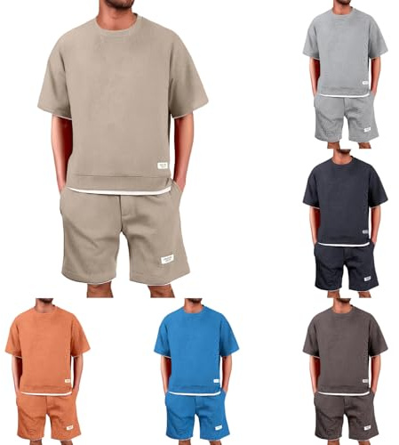 Ensemble Été Homme, Sport Ensemble Short Tee Shirt Court Respirant Survetement Sportswear Grande Taille Décontracté Jogging Tshirt Shorts Et Bermudas 2 Pièce Tenue