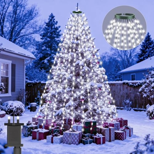 Lincentra Detachable Christmas Tree Lights, 3m*16 Lines 480 LED Outdoor Xmas Light, 8 Light Modes Fairy Lights USB Plug in with Timer, IP44 Waterproof String Lights for Indoor Outdoor Decoration