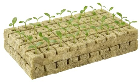 Generisch Cubo de lana de roca – Cortador de cultivo libre de tierra, 100 cubos hidropónicos, para esquejes de jardín, cultivo clonado, brotación, propagación, plántulas y